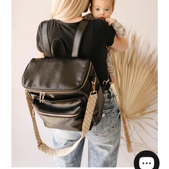 ForeverFrench Vegan Leather Diaper Bag Backpack - Picture 5 of 8